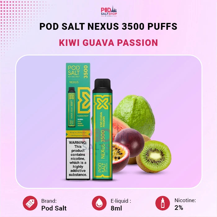 Pod Salt Nexus Kiwi Guava Passion 20 mg/ml-3500 Puffs