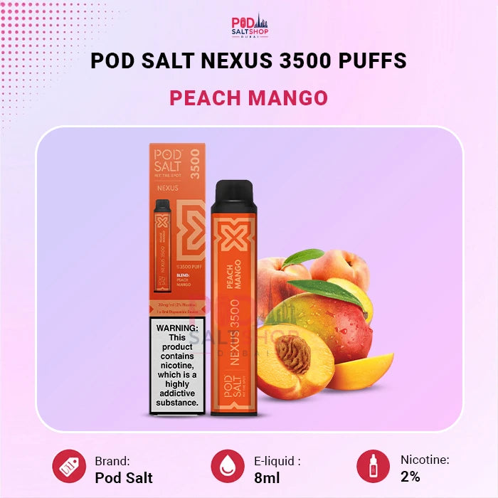 Pod Salt Nexus Peach Mango 20mg/ml-3500 Puffs