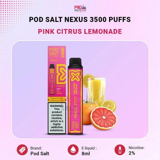 Pod Salt Nexus Pink Citrus Lemonade 20mg/ml-3500 Puffs