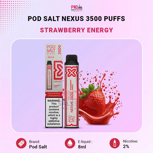 Pod Salt Nexus Strawberry Energy 20mg/ml-3500 puffs